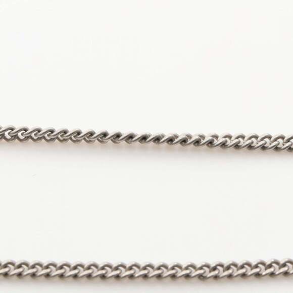 CHANEL Silver Logo Necklace